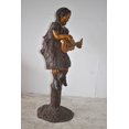 thumbnail image 4 of Nifao Girl on a Tree Playing the Ukulele with a Parrot Bronze Statue – Garden Outdoor Decor Sculpture, 25"L x 23"W x 50"H, 4 of 9
