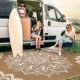 thumbnail image 2 of Findosom 5'x8' Waterproof Boho Outdoor Rug, Foldable Reversible Plastic Straw Rug, Large Patio Rug for Outdoors, RV, Patio, Backyard, Deck, Picnic, Beach, Camping Brown, 2 of 6