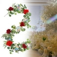 thumbnail image 6 of deevoka Artificial Peony Garland Floral Garland Flower Arrangement Greenery Garland Rose Peony Vine for Wedding Home Party Decoration Red, 6 of 9
