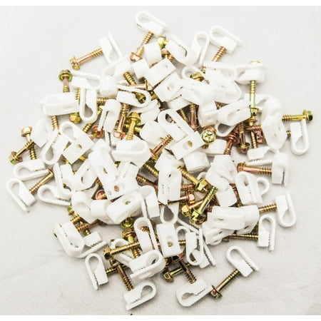 300 pcs Single White Flex Clips With Strain Relief Screw RG6 RG59 Coax (Best Kratom Strain For Opiate Withdrawal)