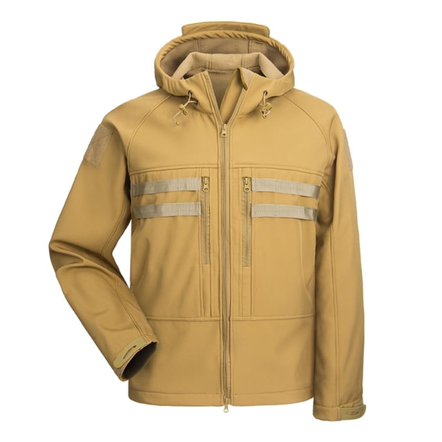 Lovzfmll Parka de Travail pour Homme Imperméable Coupe-Vent à Capuche à Multiples Poches Extérieur Kaki, P