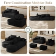 thumbnail image 2 of Wiilayok Corduroy Cloud Modular Sofa 108" Black U Shaped Sectional Sofa Couch with Ottoman,Modern Deep Seater Sofa for Living Room Bedroom, 2 of 9