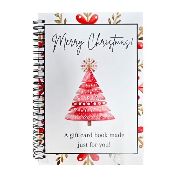 Upgraded!Christmas Gift Card Book , Surprises On Every Page, DIY Spiral-Bound Merry Christmas Gift Card Book Holder, Gift for Family