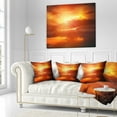 thumbnail image 2 of Designart Yellow Sunset above Clouds - Oversized Beach Throw Pillow - 16x16, 2 of 4
