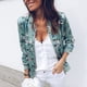 thumbnail image 2 of Chaquetas para mujer Damas Casual O Cuello Retro Floral Cremallera Chaqueta Casual Abrigo Prendas de abrigo Odeerbi ODB-3, 2 of 6