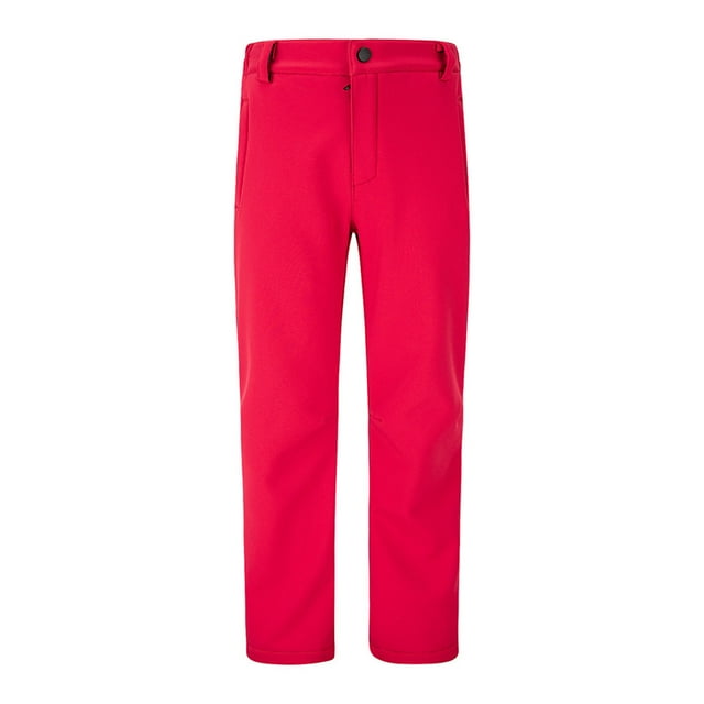 TIEVOSA Pantalons de Pluie Respirants pour Filles Pantalons de Randonnée pour Enfants Pantalons de Ski pour Garçons de 5-6 Ans (Rouge)