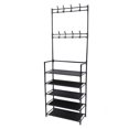 thumbnail image 2 of Coat Shoe Rack, 5 Tier Entryway Coat Rack Coat Shoe Storage Rack, 175Cm Floor Coat Rack Simple Coat Rack, 5 Tier Shoe Organizer with Coat Rack, 2 of 7