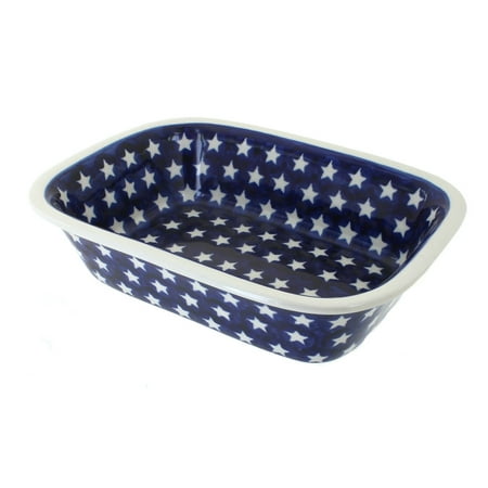 

Blue Rose Polish Pottery Stars Loaf Baker