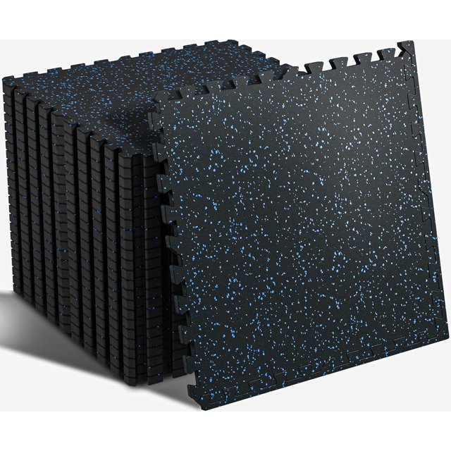 .;; Thick Sq Ft Rubber Top Exercise Equipment Mats High Density EVA Foam Mats with Rubber Top Interlocking Gym Flooring for Home Gym Protective Workout Mat /G