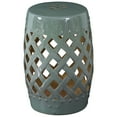 thumbnail image 2 of Outsunny 13" x 18" Ceramic Garden Stool with Knotted Ring Design & Glazed Strong Materials, Green, 2 of 9