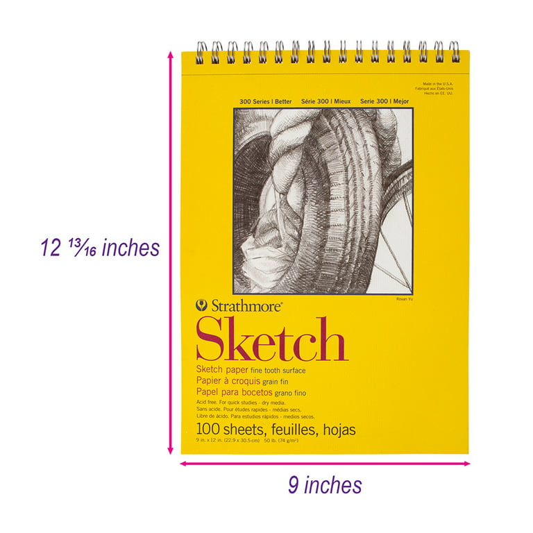 9 x 12 Sketch Book, Top Spiral Bound Sketch Pad, 100-Sheets (50lb), Acid  Free Art Sketchbook Artistic Drawing Painting Writing Paper for Kids Adults