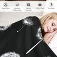 thumbnail image 3 of Black and white dandelion blanket, lightweight, ultra soft, comfortable flannel blanket, bed, living room sofa, high-end air conditioning, cool blanket, 3 of 6