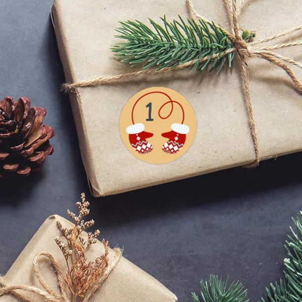 RYRDWP Advent Christmas Calendar Numbers Sticker Sheet For DIY