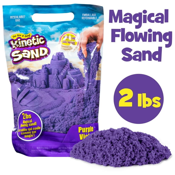 Kinetic Sand, The Original Moldable Sensory Play Sand Toys For Kids, Purple, 2 lb. Resealable Bag, Ages 3 