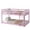 Pink, variant on Tulib Low Bunk Bed Twin Over Twin, Bed Frame with Ladder, Safety Guardrails & Reinforced Slats, for Bedroom & Dorm, Gray