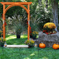 thumbnail image 4 of Yaheetech Wood Arbor Arbor Trellis Climbing Plant Wedding Garden Patio Bridal Party Decoration Arbor Wood & Iron Outdoor Square,Natural Wood, 4 of 8