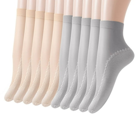 

Puawkoer 10 Pairs Women s Solid Patterned Cotton Bottom Non Slip Socks Breathable Socks Mid Socks Clothing Shoes & Accessories One Size Khaki