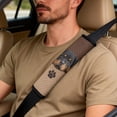 thumbnail image 5 of Xixirimido Car Seat Protection Set 5 Pieces Breathable PU Leather Front Seat Covers with Seat Belt and Console Covers Universal Fits Most Cars, Brown Rottweiler Dog Paw, 5 of 8