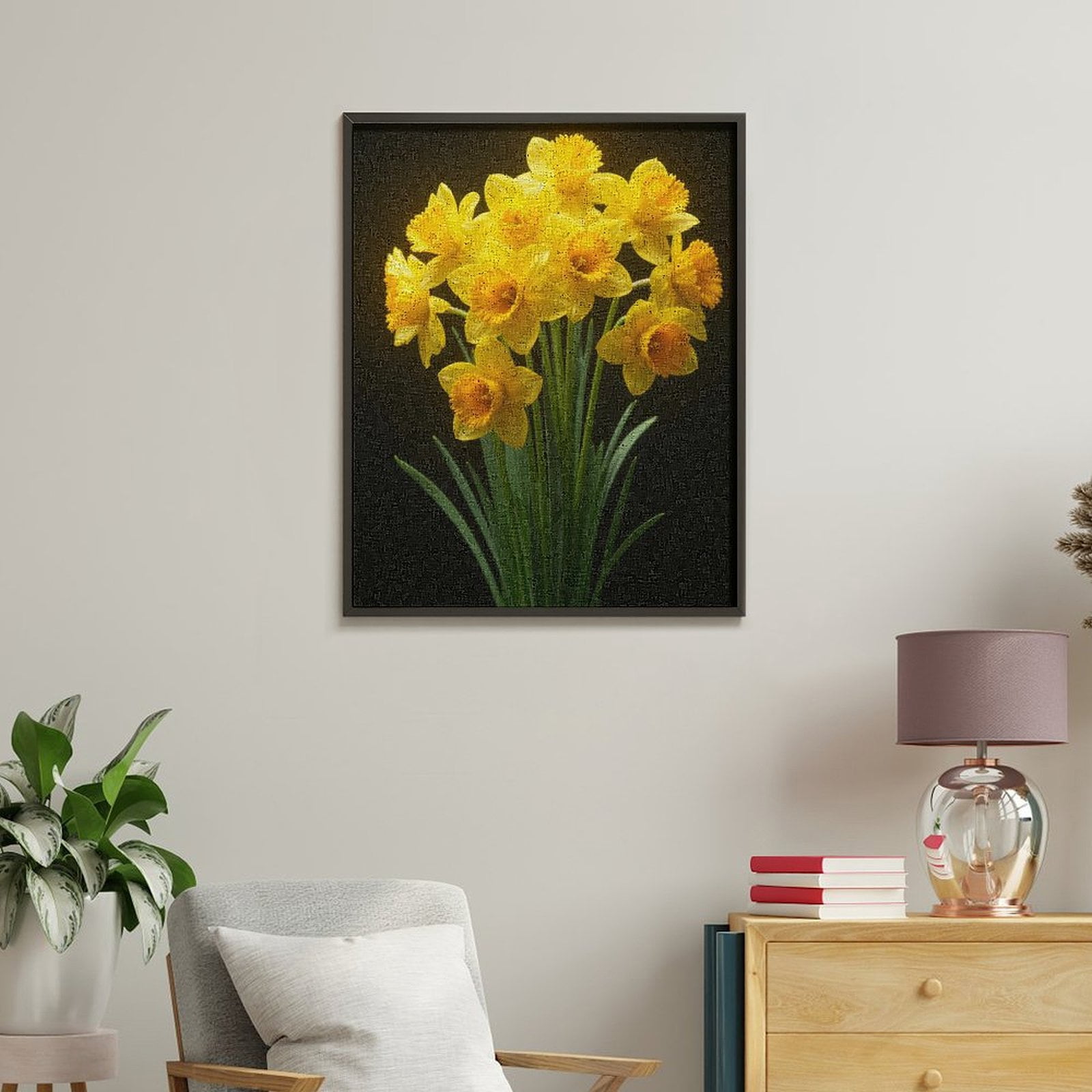 Paint by Numbers Kit for Adults, Yellow Daffodils Bouquet Bloom Paint by Numbers, Easy Paint by Numbers Kit for Adults Beginner, DIY Adult Paint by Number Kits on Canvas, Home Decor