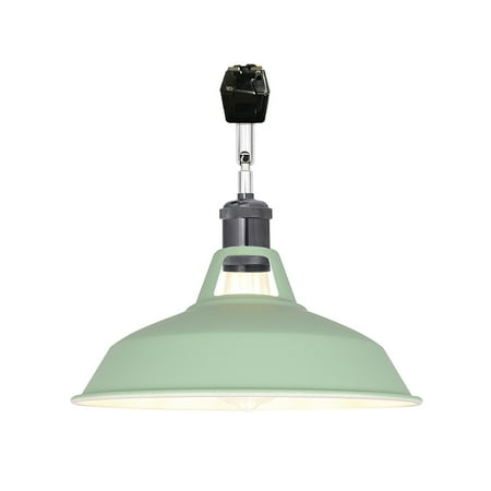 

FSLiving J-Type Track Lighting E26 Base Industrial Adjustable Angle Lamp Green Metal Shade with Black Pearle Socket Track Light Fixture for Slope Ceiling Gimbal Bulb and Track Not Included - 1 Light