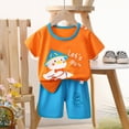 thumbnail image 2 of UAYOTSE Baby Boy Outfits 12-18 Months Clothes Short Sleeve T-Shirt Tee Tops Joggers Casual Elastic Shorts 2Pcs for 18-24 Months Children's Day Gift 2PCS Set,Sizes 6-9 Months, 2 of 4