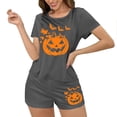 thumbnail image 2 of SOOMLON Womens Pajamas Shorts 2 Piece Comfy Lounge Sets Short Sleeve Shirts Halloween Pumpkin Print Sleepwear Set, 2 of 7