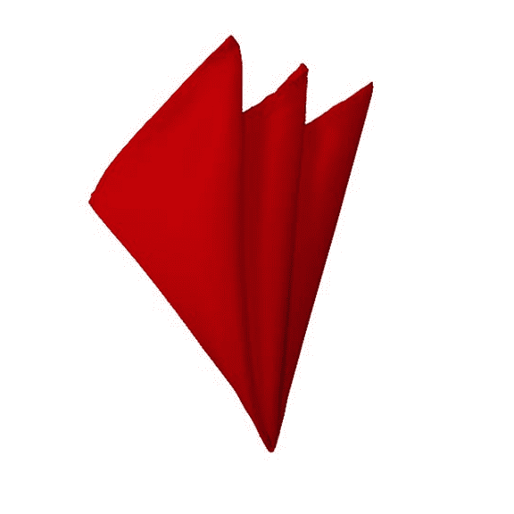 NYFASHION101 Bold Solid Color Polyester Formal Handkerchief Pocket Square, Red