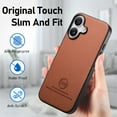 thumbnail image 6 of Case Designed for iPhone 16 Plus, Fabric Texture Back +TPU Frame, Luxury Ultra Slim Shockproof Drop Protective Lightweight Anti-Slip Anti-Scratch Back Case Cover for iPhone 16 Plus, Brown, 6 of 9