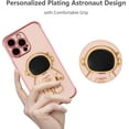 thumbnail image 2 of for iPhone 13 Pro Case Cute 6D Astronaut Case with Stand Function Luxury Plating Case Cover Slim Fit Soft TPU Shockproof Bumper Protective Electroplated Case for Girls Boys,6.1 inch,Pink, 2 of 12
