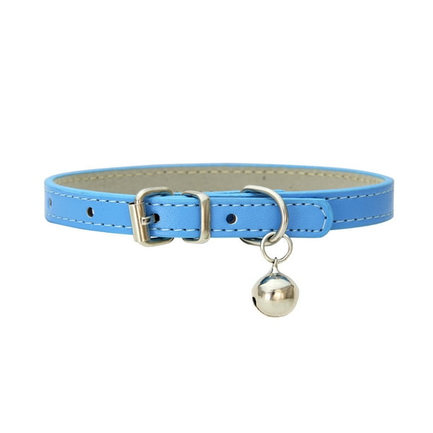Leather Cat Collars with Bells Safety Adjustable Collar for Pet Kitten