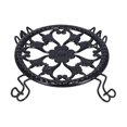 thumbnail image 1 of Support de pot de fleurs noir élégant, léger et stable, en fer forgé, pour salon, balcon, bureau, 1 of 4