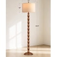 63.5" Tall Light Walnut Rustic Floor Lamp for Living Room Bedroom ...