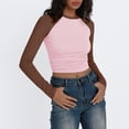 thumbnail image 3 of Cropped Long Sleeve Tops For Women Tight Layering Basic Tee Fashion V Neck Slim Fitted Tops Y2k Teen Girls Juniors Tight Shirt Pink S, 3 of 6