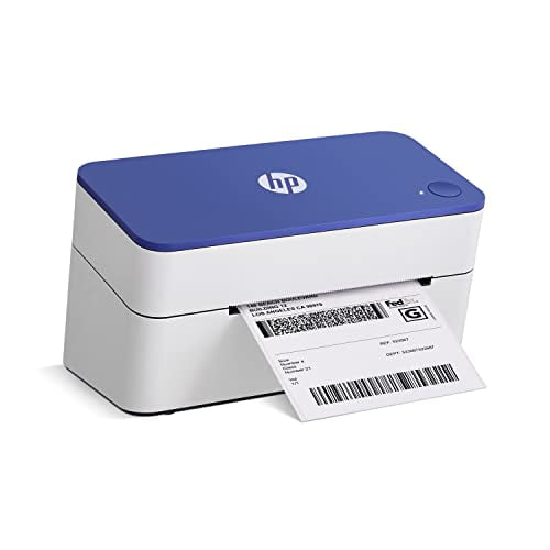 Impresora de etiquetas de envío HP, térmica directa de grado comercial de 4x6, compacta y fácil de usar, impresora de códigos de barras de alta velocidad de 203 DPI, compatible con Amazon, UPS, Shopif