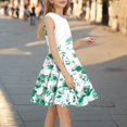 thumbnail image 7 of Gamivast Girls Flowy Summer Tank Dresses Floral Printed Crewneck Sleeveless A-Line Dresses Tiered Casual Sundress for Kids White Vestidos De Verano Para Niña, 7 of 7