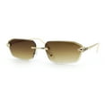 thumbnail image 5 of Luxury Gangster Rimless Jaguar Head Hinge Showy Sunglasses Gold - Brown, 5 of 8