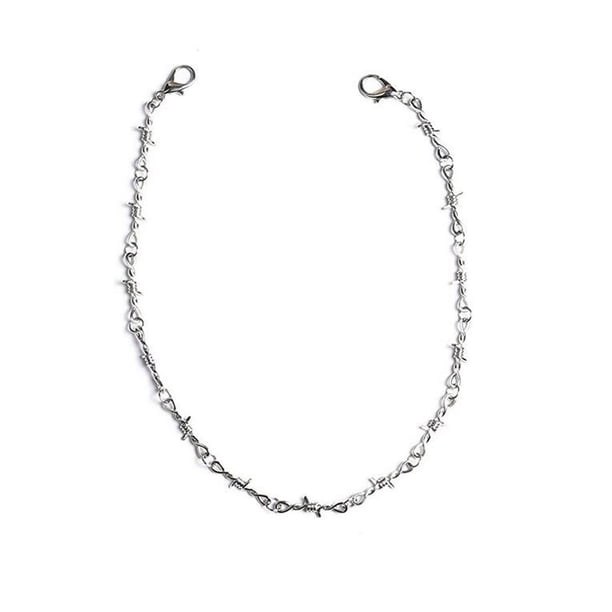 Collar Gótico de Alambre de Metal y Espinas Universal Hombres Mujeres Punk Collares de Púas Colgantes