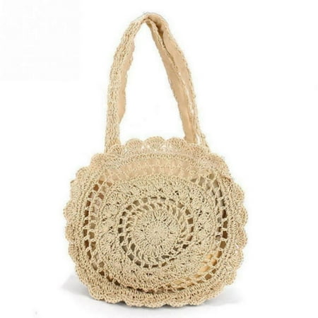 Crochet Hobo Handbag - Women's Lightweight Handmade Large Crochet Shoulder Summer Handbag Straw Beach Top Handle Tote Bags and Purse