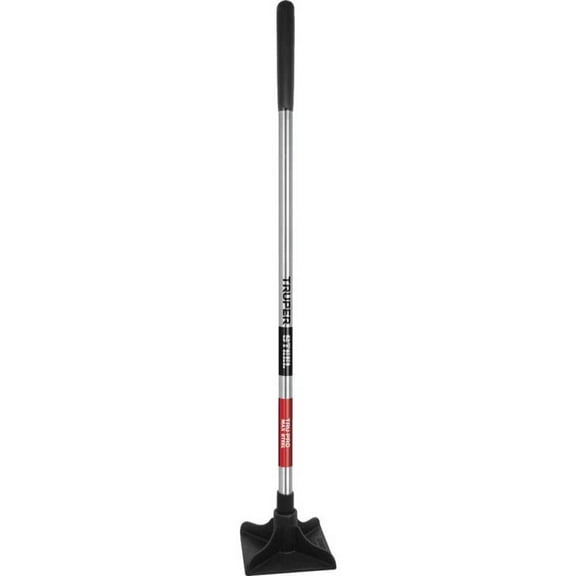 Truper 8x8 Tamper - Heavy-Duty Alloy Steel, 45" Steel Handle - One Size, Black