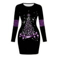 thumbnail image 4 of IWRICH Christmas Plus Size Dresses for Women 2025 Snowman Mini Bodycon Dress Long Sleeve Crewneck Xmas Party Sundress Christmas Clothes Black6 XL, 4 of 4