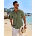 thumbnail image 6 of COOFANDY Mens Sage Linen Shirt Short Sleeve Button Down Shirts Summer Beach Dress Shirt, 6 of 19