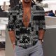 thumbnail image 2 of Camisas s Para Hombre Interior Camisas estampadas informales de manga larga para otoño e invierno para hombre, blusas superiores a la (Black, XXL), 2 of 4