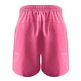 thumbnail image 4 of QLEICOM Womens Athletic Shorts, Plus Size Shorts, Loose Wide Leg Pants High Waist Straight Pants Casual Cotton Linen Shorts, Running Shorts, Comfy Beach Shorts, Cycling Shorts Hot Pink XXXXXL, 4 of 4