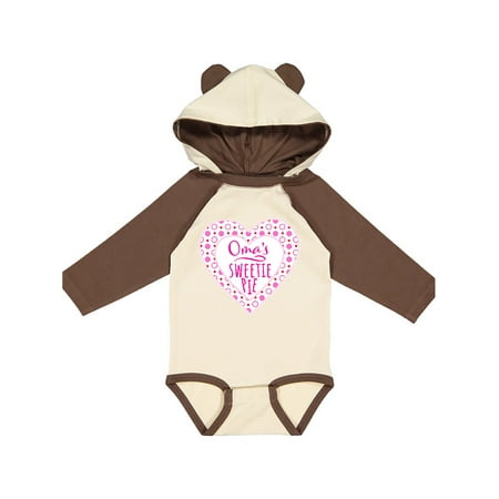 

Inktastic Oma s Sweetie Pie with Pink Hearts Gift Baby Boy or Baby Girl Long Sleeve Bodysuit