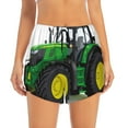 thumbnail image 2 of Logiee big farm tractor Print Women 2 in 1 Running Shorts,High Waisted Athletic Shorts,Gym Workout Shorts with Liner Pockets-Small, 2 of 7