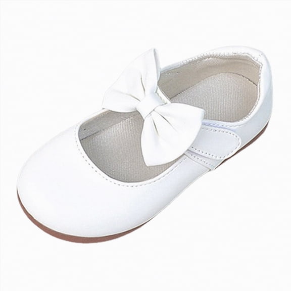 enyan Girls Black Dress Shoes Girls Heels Dress Shoes Mary Jane Wedding Party Sparkle Glitter Princess Shoes for Kids,White,Size 9.5