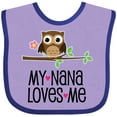 thumbnail image 3 of Inktastic My Nana Loves Me Owl Girls Baby Bib, 3 of 4