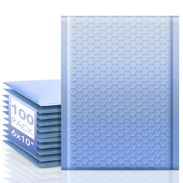 Bubble Mailers Fuxury, azul degradado, 15 x 25 cm, paquete de 100