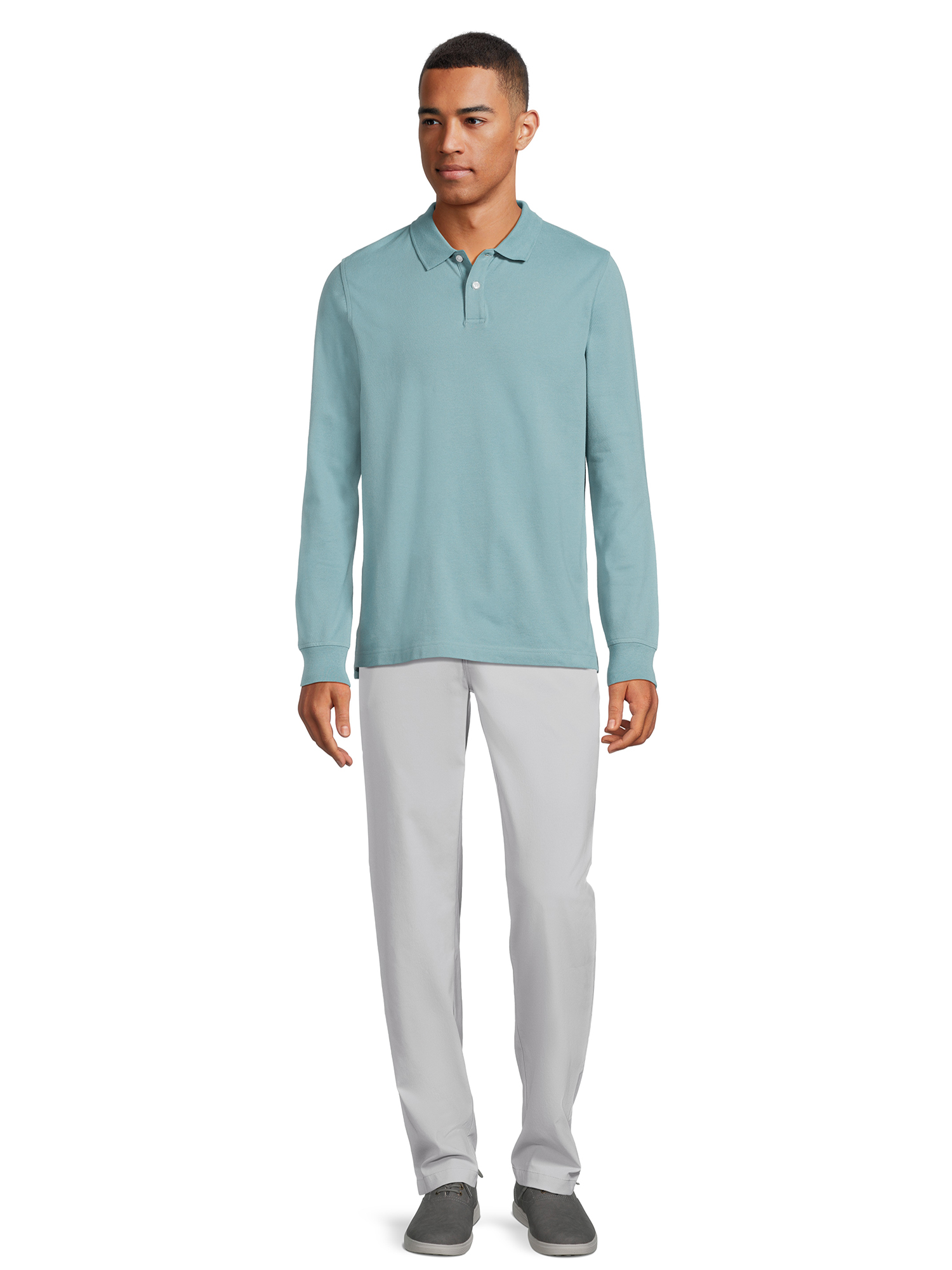 George Men's Pique Polo Shirt with Long Sleeves, Sizes S-3XL - image 3 of 6