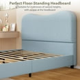 thumbnail image 6 of Eastvita Blue Queen Size Bed Frame with Upholstered Boucle Headboard, Low Profile, Wood Slats, Noise-Free, 6 of 8